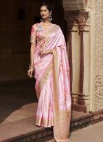 Silk Pink Festival Wear Weaving Saree